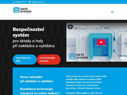 bezdrátový bezpečnostní klín, kamerové záznamy gatu, online aplikace. řešení na míru s možností pronájmu pro bezpečnou nakládku a vykládku.