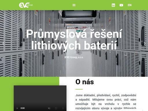 evc group, s.r.o., baterie pro elektromobilitu, bateriová uložiště, průmyslová energetická řešení, weby na míru hiseo.cz