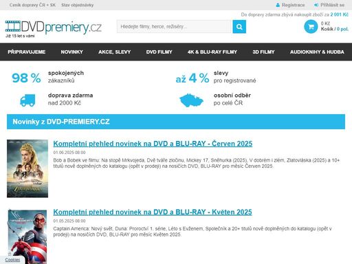 dvd-premiery.cz - dvd a blu-ray filmy za skvělé ceny. novinky, předobjednávky a slevy. akční, komedie, thrillery, horory a další žánry. doprava zdarma. kupte nyní!