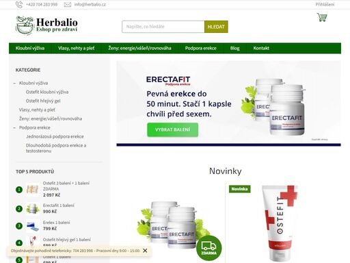 herbalio.cz. kontakt:
info@herbalio.cz704 283 998
doprava:doprava zdarma při nákupu nad 999 kčppl – doručení na adresučeská pošta balík do rukyčeská pošta balík na poštu
platba:převodem na účetdobírkou (při převzetí)
 
 