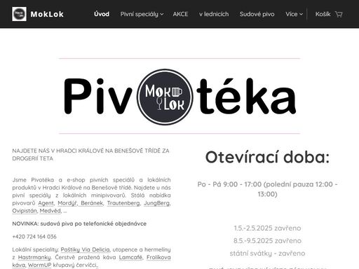 pivotéka, prodejna pivních speciálů a lokálních specialit na benešově třídě.