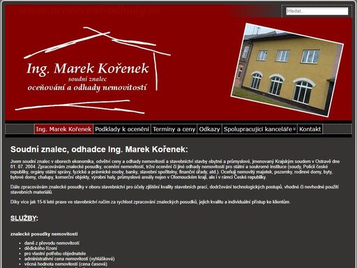 soudní znalec ing. marek kořenek, oceňování a odhady nemovitostí