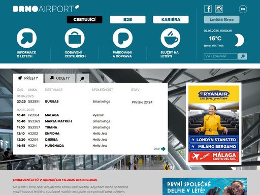 letiště brno, mezinárodní letiště brno tuřany, pravidelné spojení z brněnského letiště na letiště v londýně, moskvě, římě a milánu, z brněnského letiště do více jak dvaceti turistických destinací