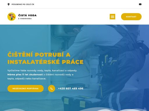 máte nějakou poruchu? čištění potrubí, rozvodů vody, tepla, kanalizaci a odpady se věnujeme již přes 11 let. umíme také další instalatérské práce.