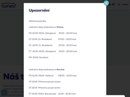 hledáte komplexní gynekologické centrum? u nás budete v těch nejlepších rukách! sídlíme hned na několika místech moravskoslezského kraje. více informací najdete na www.gynet.cz.