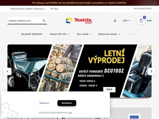 velkoobchod a maloobchod nářadí a nástrojů, půjčovna nářadí, servis a pozáruční servis