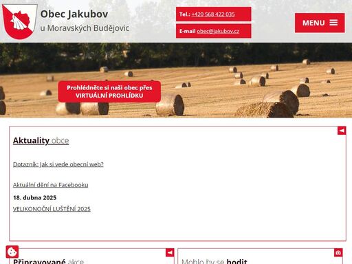 obec jakubov leží v půli cesty mezi jihlavou a znojmem. naše vesnice, která se pyšní titulem vesnice vysočiny 2005, vás může zaujmout například bohatým životem, který se tu odehrává.