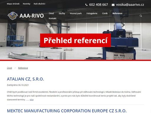 stěhování, autodoprava, jeřábnické práce, balící služby, likvidace skládkou, skladování stěhování aaa-rivo