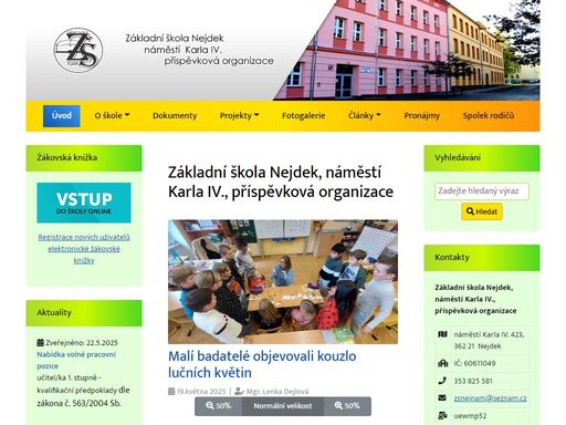 základní škola nejdek, náměstí karla iv., příspěvková organizace