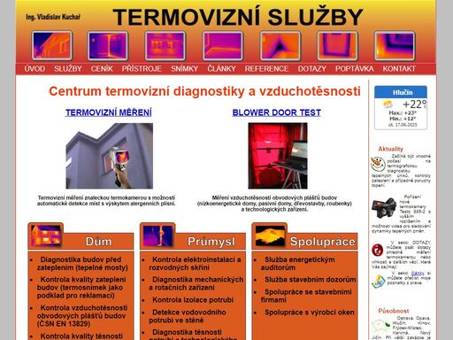 termovizní služby - termovizní měření, únik tepla, kontrola vzduchotěsnosti budow (blower door test) - ostrava, opava, karviná, frýdek-místek, bruntál