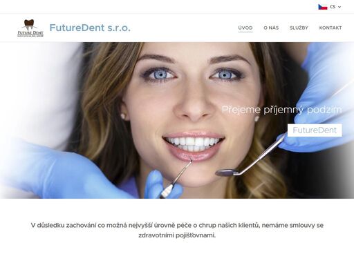 v důsledku zachování co možná nejvyšší úrovně péče o chrup našich klientů, nemáme smlouvy se zdravotními pojišťovnami.