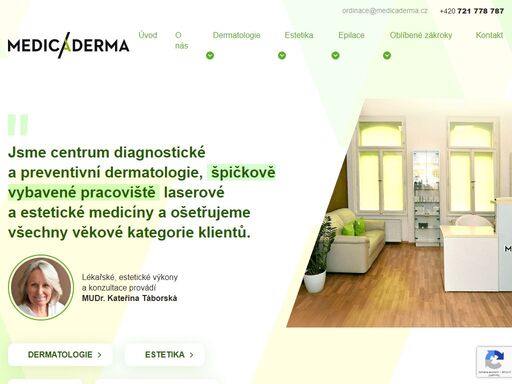 poskytujeme široké spektrum služeb estetické medicíny a preventivní, diagnostické a léčebné dermatologie. ordinace je vedena lékařem se dvěma atestačními zkouškami a dlouholetými zkušenostmi v oboru. k zajištění vysoké úrovně poskytovaných služeb jsme vybaveni nejmodernějšími laserovými přístroji.