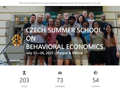 study applied behavioral economics in prague! dive into theory, experimental design, and policy applications in a one-week, 6 ects-accredited course.