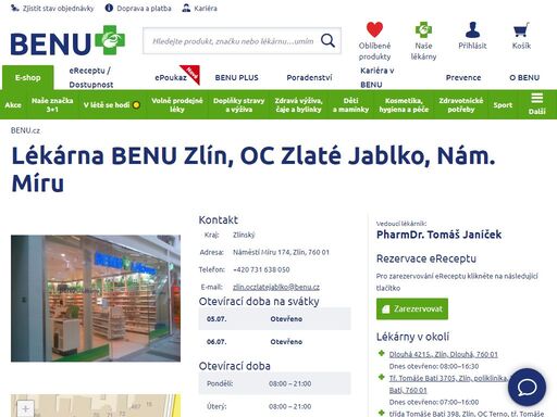 ?bezbariérová lékárna s prodlouženou otevírací dobou. zaměření na dermokosmetické produkty, dětský sortiment, speciální výživu a zubní a geriatrickou péči.?