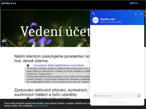 vedení účetnictví, daňové evidence, zpracování mezd a daňových přiznání a další ekonomické služby.
