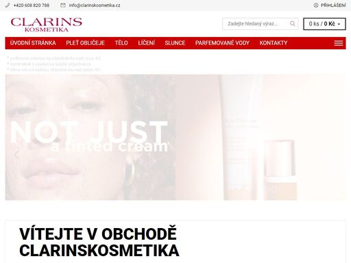 vítejte v obchodě clarinskosmetika. jsme jediný specializovaný internetový obchod s kosmetikou clarins. 
100% záruka na kvalitu/dodávka zboží přímo od výrobce. 
čerpáme z více než 30 let znalostí a zkušeností a pravidelně se doškolujeme na novinky a nové postupy, díky přímému napojení na clarins paris. 
nabízíme…