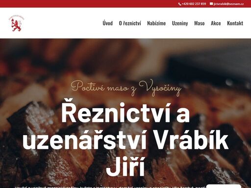 řeznictví a uzenářství vrábík nabízí hovězí a vepřové maso z vysočiny, kuřata z malochovu, domácí uzeniny a speciality.