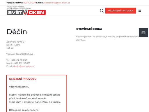 pobočka společnosti svět oken děčín nabízí do konce měsíce se slevou až 61% plastová okna, plastové dveře, hliníková okna, hliníkové dveře, garážová vrata, balkóny a lodžie a stínící techniku.