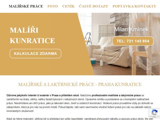 profesionální malířské a lakýrnické práce - štuky, stěrky, nátěry fasád, opravy omítek, natěračské práce.