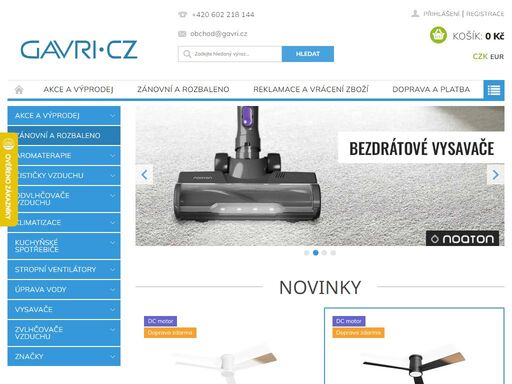 stropní ventilátory, mobilní klimatizace, odvlhčovače vzduchu, čističky vzduchu, zvlhčovače vzduchu s dopravou zdarma a rychlou expedicí.