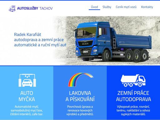 automyčka, lakovna - lakování pískovými barvami, zemní práce a autodoprava, údržba silnic