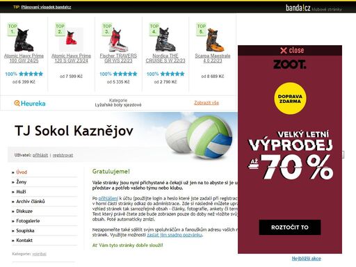 založte svému sportovnímu týmu dokonalé stránky. připraven je kalendář akcí, soupisky, diskuzní fórum, ankety, šablony pro změnu vzhledu a mnoho dalšího pro vytvoření, umístění a vedení vlastních klubových stránek zdarma.