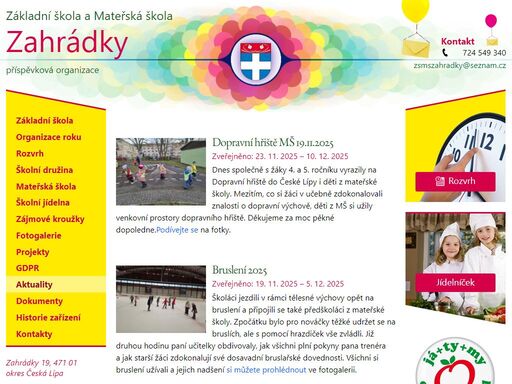 oficiální stránky základní školy a mateřské školy zahrádky, příspěvková organizace - u české lípy.