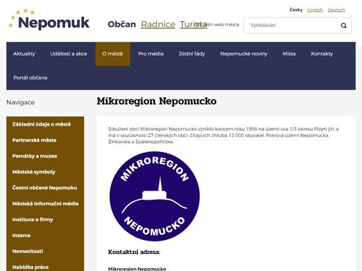 oficiální online prezentace města nepomuk, rodiště svatého jana nepomuckého a městského úřadu v nepomuku v plzeňském kraji, plzeň-jih.