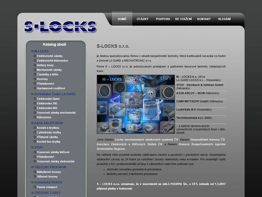 s-locks s.r.o. - zabýváme se prodejem trezorů, zámkových systémů, bezpečnostního kování a příslušenství. zajišťujeme servis.