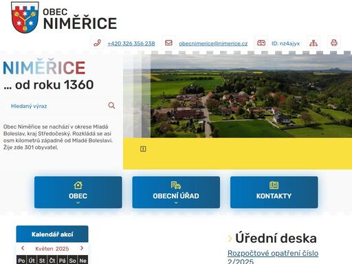 oficiální stránky obce niměřice