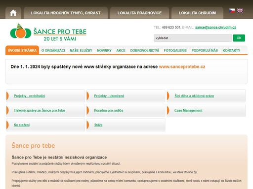 šance pro tebe - šance pro tebe je profesionální nezisková organizace poskytující sociální a podpůrné služby