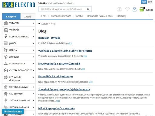internetový obchod s rozsáhlým sortimentem elektroinstalačního materiálu, vytápění, nářadí a svítidel. velká dostupnost sortimentu skladem, rychlé dodání.