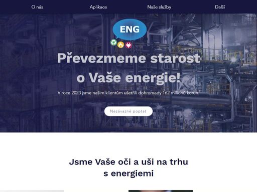 jsme společnost eng cr s.r.o. a zabýváme se managementem energetiky. naším cílem je dlouhodobá spolupráce, která naším zákazníkům přináší úspory a ucelený pohled na spotřebované energie.
