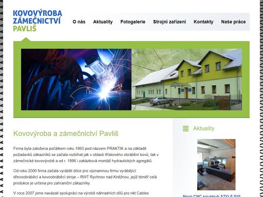 firma se zabývá se třískovým obráběním kovů, zámečnickou kovovýrobou a zakázkovou montáží hydraulických agregátů.