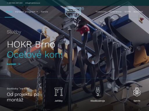 projektování výroba a montáž jeřábů, jeřábových drah a kladkostrojů