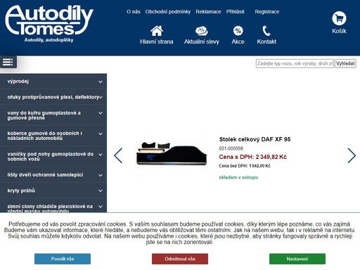 prodej náhradních dílu a doplňků na osobní a nákladní automobil (lkw). internetový obchos autodíly, náhradní díly, autodoplňky slaný kladno praha středočeský kraj