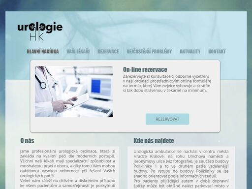urologická ambulance v centru města hradec králové. profesionálové v urologii. moderní léčba. vstřícný přístup. 
