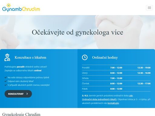 kvalitní gynekologická péče s osobním přístupem v příjemném prostředí. moderně vybavená ordinace a profesionální lékařský tým. očekávejte od gynekologa více.