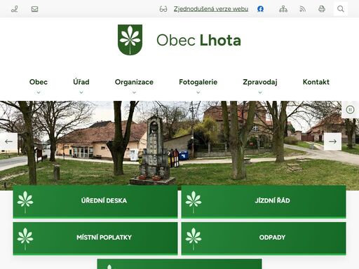 oficiální stránky obce lhota u kladna