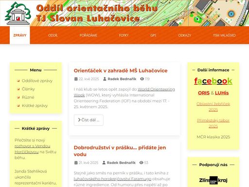tj slovan luhačovice - oddíl orientačního běhu