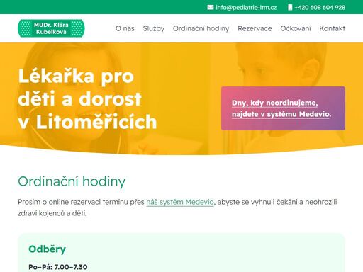 lékařka pro děti a dorost v litoměřicích. každé dítě je jedinečné, proto je pro nás tak důležitý individuální přístup.