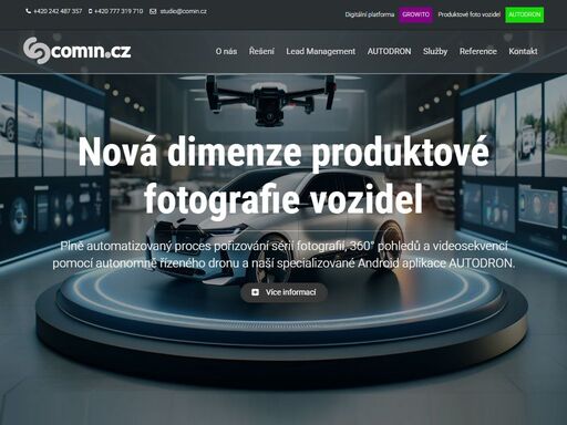 společnost comin.cz, s.r.o. nabízí komplexní řešení pro firemní www prezentace, lead management, internetové aplikace a kreativní kampaňové koncepty především pro klienty z oblasti automotive.
