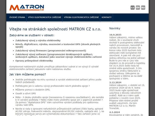 vývoj a výroba elektronických zařízení