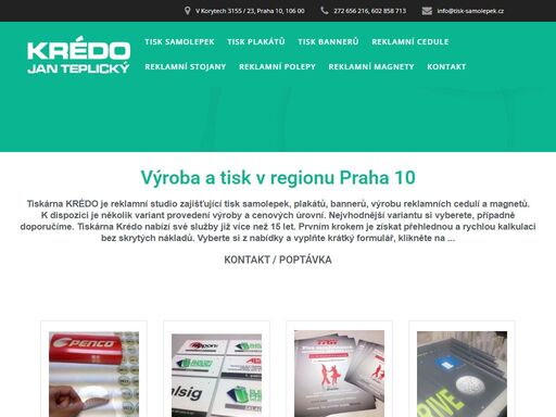 tiskárna krédo v regionu praha 10 zajišťuje tisk samolepek, plakátů, bannerů, reklamních cedulí, stojanů a velkoplošných polepů a magnetů.