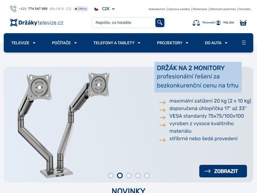televizní držáky, televizní stojany, držáky na monitory, držáky na repro, pc stoly, držáky na tv televizní stojany www.drzakytelevize.cz