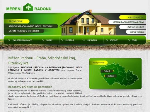 radonové měření, radon, radonový průzkum a radonový index, to vše zjišťuje firma měření radonu v lokalitě praha, středočeský a plzeňský kraj.