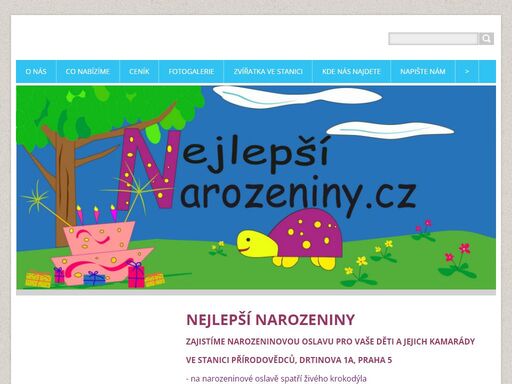 nabídka uspořádání dětských narozeninových oslav.