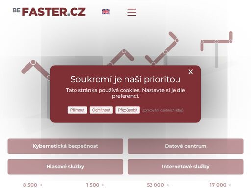internetové služby, datové centrum, hlasové voip služby a kybernetická bezpečnost. vlastní optická síť v brně s dohledem 24/7/365. velkoobchodní služby pro isp.