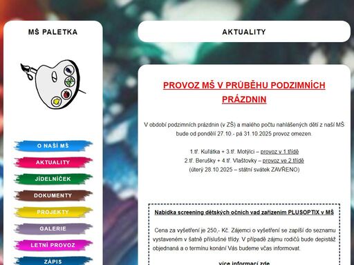 mateřská škola paletka se sídlem na praze 13.