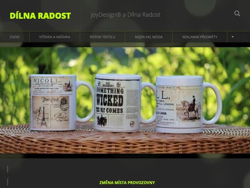 strojové výšivky, nášivky, potisk textilu, reklamní předměty, malosériová výroba, šití, e-shop, xxl pánská trička joy, nadměrné velikosti